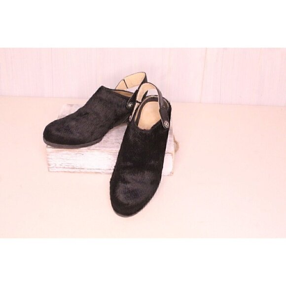 Ariat Shoes - Ariat Slip On Mule Black Fur Leather Sling Back Embellished Shoes Women Size 10